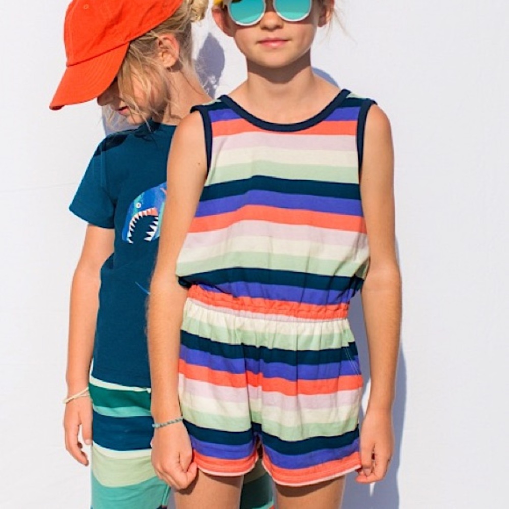 Tea Collection Printed Wrap Back Romper Girls 4 NEW